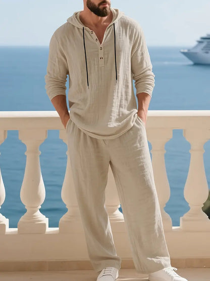 [COMPRA 1 Y LLEVATE 2] - Palermo Linen | Camisa con Capucha La Costa + Pantalón Casual